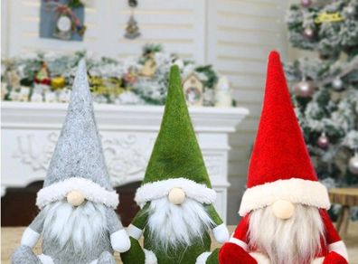 Christmas Gnome Plush Gonk Decorations - Handmade Swedish Tomte Scandinavian Santa Elf Ornaments (FREE POSTAGE)