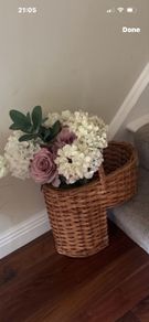 Wicker Stair Basket with Handle - as new