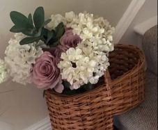 Wicker Stair Basket with Handle - as new