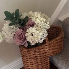 Wicker Stair Basket with Handle - as new