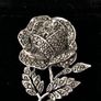 Mid-Century Marcasite Rose Brooch Image 3