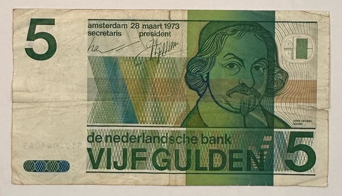 Netherlands 5 Gulden 1973 Banknote