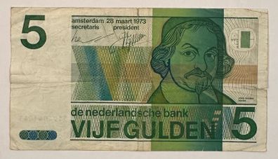 Netherlands 5 Gulden 1973 Banknote