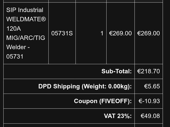 sip weldmate 120
