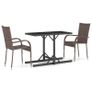 3 Piece Garden Dining Set Brown Image 5