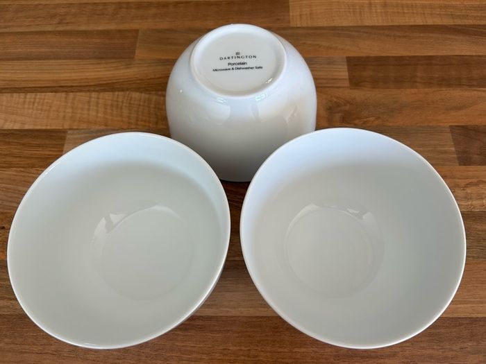 3 BNWOT White Dartington Noodle/Rice Bowls