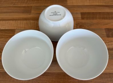 3 BNWOT White Dartington Noodle/Rice Bowls