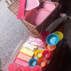Picnic set with plastic cups bowls plates cutlery, D18