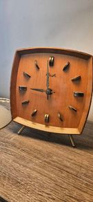 Kienzle wooden tripod clock vintage mid century