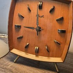 Kienzle wooden tripod clock vintage mid century