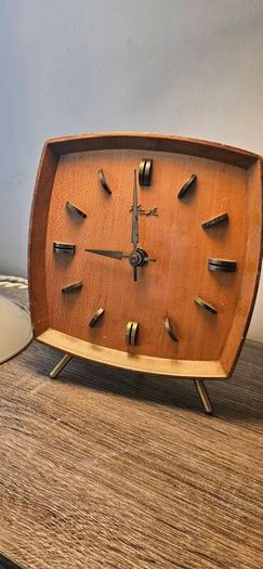 Kienzle wooden tripod clock vintage mid century