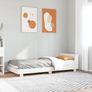 Bed Frame without Mattress White 90x190 cm Single Solid Wood Pine Image 4