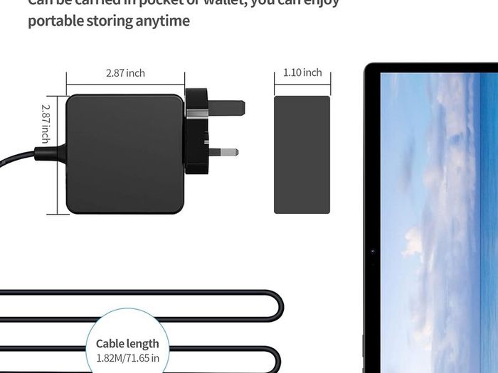 65W USB C Laptop Charger Compatible with MacBook Pro/Air, Lenovo ThinkPad, Asus, HP, Dell, Acer, Google Chromebook Notebook, HUAWEI, Xiaomi, and more Type C Devices PD Wall Charger