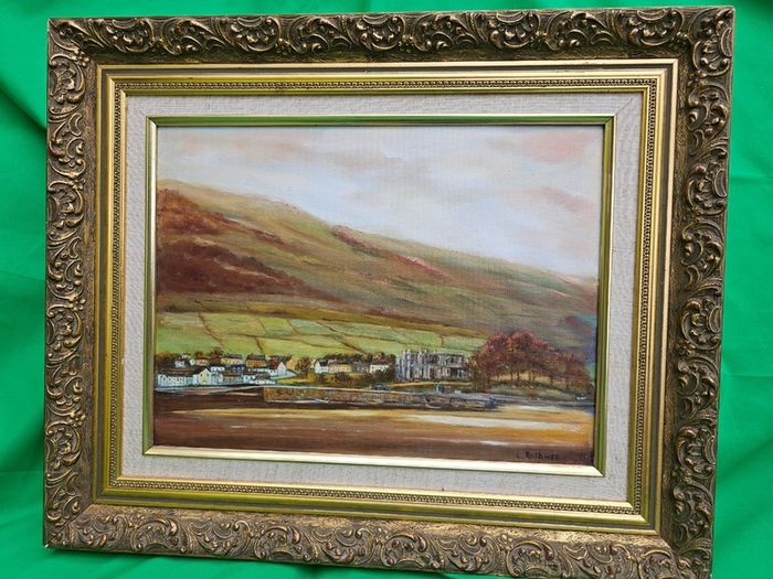 Beautiful Vintage Oil Painting "Carlingford Lough" (1991) by Dublin Artist L. Rothwell  Framed