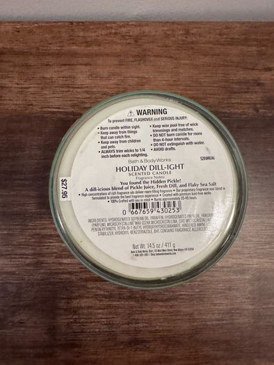 Bath & Body Works 3-Wick Candle "Holiday Dill-Light"