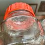 Pair Vintage 500ml 1970s Ravenhead Glass Kilner Jars With Orange Screw Lids Image 3