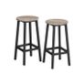 Bar stool, set of 2 bar chairs, kitchen chairs with sturdy steel frame, height 65 cm, round, easy installation, industrial style, Image 2