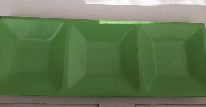 New Green 3 dish metal tray