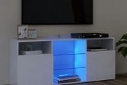 TV Cabinet with LED Lights High Gloss White 120x30x50 cm