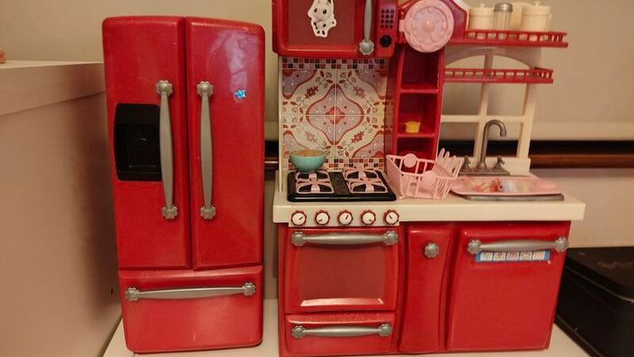 Our Generation Kitchen and fridge - Red