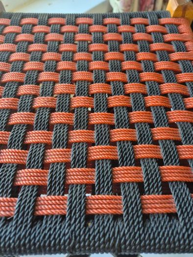 Vintage MidCentury  woven foot Stool