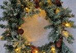 Christmas Door Wreath with Lights