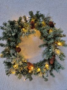 Christmas Door Wreath with Lights