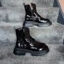 Black Shinny leather funky ankle boots, size 40 Image 2