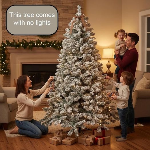 6Ft Snowy Flocked Artificial Christmas Tree, Yukon Pine Bushy Frosted Tree 550 Tips, Sturdy Metal Stand, Luxury Snow Covered Xmas Tree, Realistic Green Branches, Festive Home Christmas Decoration