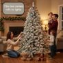 6Ft Snowy Flocked Artificial Christmas Tree, Yukon Pine Bushy Frosted Tree 550 Tips, Sturdy Metal Stand, Luxury Snow Covered Xmas Tree, Realistic Green Branches, Festive Home Christmas Decoration Image 9