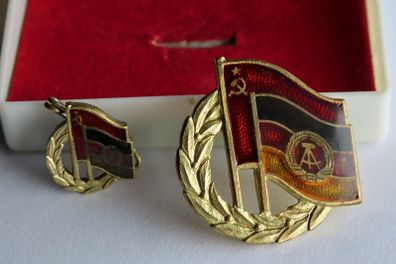 USSR Soviet DDR East Germany Communist badge medal pin set cased