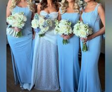 3 x Baby Blue Bridesmaid Dresses