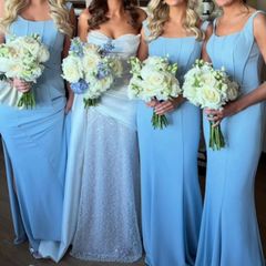 3 x Baby Blue Bridesmaid Dresses
