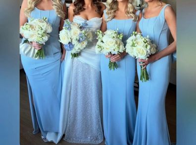 3 x Baby Blue Bridesmaid Dresses