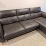 DFS Dark Brown Leather 3-Seater Chaise Sofa - Excellent Condition Image 3