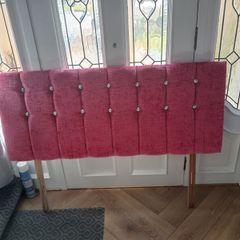 Pink velvet headboard