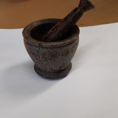 Pestle and mortar palm wood