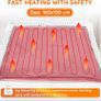Electric Heated Blanket Throw 130/ 180 Flannel Sherpa, Fast Heating, 10 Heat Levels 9H Auto Off LED Controller Overheat Protection  Machine Washable  ETL Certified Grey Image 4