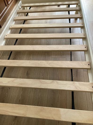 A beautiful White Bunk Bed. No Mattresses.