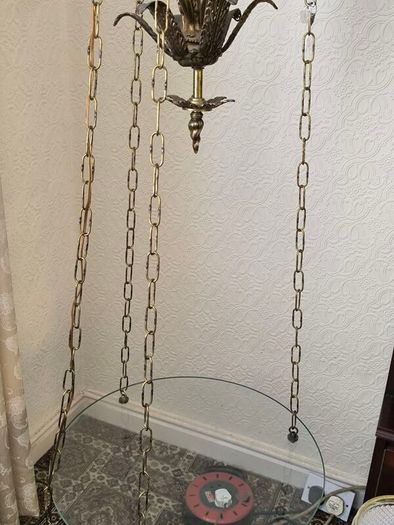 Hanging Swag Lamp & Matching Table