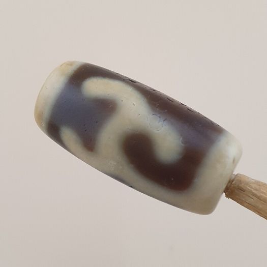 Vintage Unique Pattern Himalayan Tibetan Agate Dzi Bead Amulet