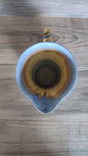 Vintage Large Water Jug Shelley 1930s Yellow Striped Blue