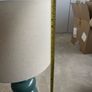 Tall table lamp - dark green base, cream shade Image 4