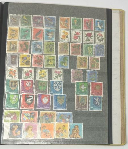 Collection: Switzerland (Helvetia) mainly, Malta, Gibraltar & Andorra Stamps mainy usd but a few mint on 38 pages