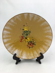 Retro abstract enamel bowl