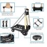 Folding Hand Truck, with Noiseless Wear-Resistant PU Tank Wheels and Adjustable Aluminum Alloy Drawbar Image 2