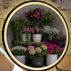 LED Bathroom Mirror Bluetooth Speakers Tricolor Light