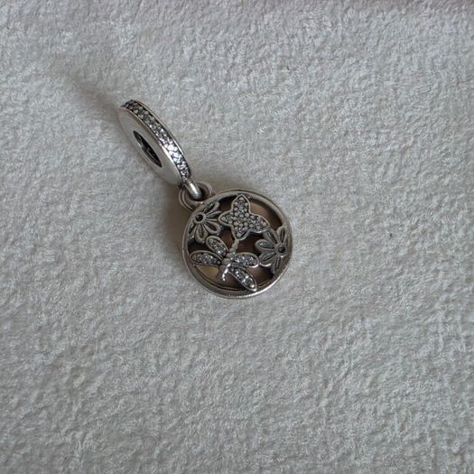 Pandora springtime  butterfly dangle charm very good condition hallmarked