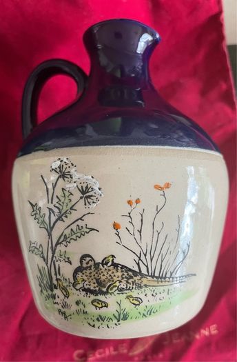 Vintage Blue Glazed Stoneware Jug