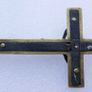 Antique Cross Pendant 1800s Brass and Wood Crucifix 4" Image 5